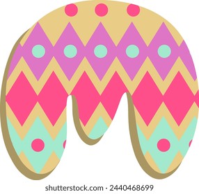 Easter Egg Pattern Letter Alphabet Vector Element