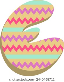 Easter Egg Pattern Letter Alphabet Vector Element