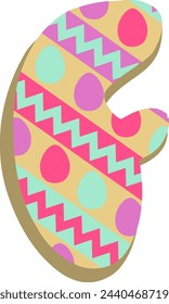 Easter Egg Pattern Letter Alphabet Vector Element