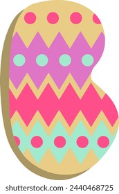 Easter Egg Pattern Letter Alphabet Vector Element