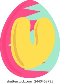 Easter Egg Pattern Letter Alphabet Vector Element