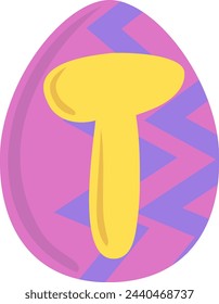 Easter Egg Pattern Letter Alphabet Vector Element