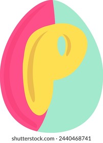 Easter Egg Pattern Letter Alphabet Vector Element