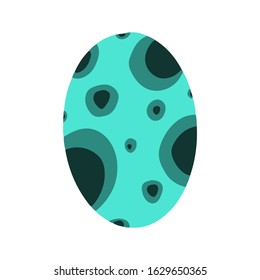 Easter egg with a pattern on isolated white background. Delicate, cute color palette. Happy easter. Greeting card design element and more. Digital hand drawing illustration. Stock vector illustration