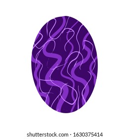 Easter egg with a pattern on isolated white background. Delicate, cute color palette. Happy easter. Greeting card design element and more. Digital hand drawing illustration. Stock vector illustration