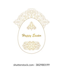 The Easter egg  pattern ornament. Floral ornamental eggs for your Easter design. Pattern for line art template.