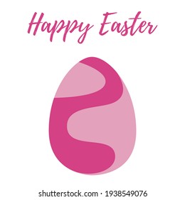 Easter egg with pattern and quote Happy Easter on isolated background. Template for postcard, banner, invitation, poster. Vector illustration in a flat style.