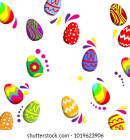 Easter egg pattern. Vector cartoon background illustration.