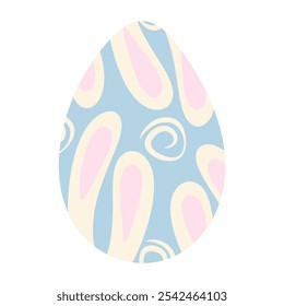 Easter egg patterned bunny ears abstract hand drawn ornament. Easter greeting design element idea