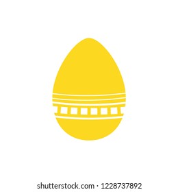 Easter egg with patterns. Isolated on a white