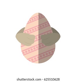 easter egg paw rabbit decoration shadow