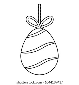 easter egg pendant with  curved lines  design