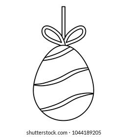 easter egg  pendant with  curved lines   vector illustration
