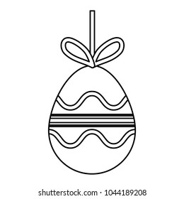 easter egg  pendant with  curved lines   vector illustration