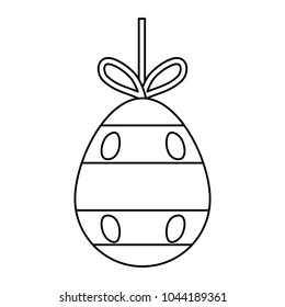 easter egg  pendant with lines   vector illustration