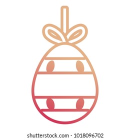 easter egg pendant  with stripes and  dots  design