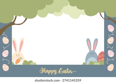 easter egg photo booth with soft color style for template