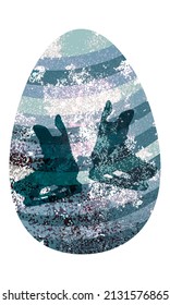 Easter egg with a picture of a pair of hockey skates. Colorful flat vector illustration. Clipart. Isolated element.