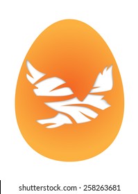 Easter egg with pigeon.