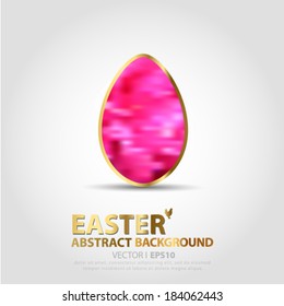 Easter egg pink color. Pattern design, card, banner. Vector EPS 10 illustration.