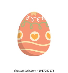 Icono plano rosado del huevo de Pascua