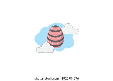 Easter Egg Pink Gray Cloud Icon