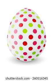 Easter egg with pink and green pattern