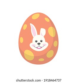 Easter Egg Pink Rabbit Flat Icon
