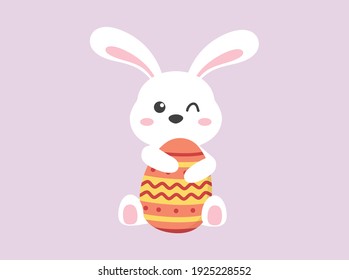 Easter Egg Pink Red Bunny Vector