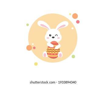 Easter Egg Pink Yellow Bunny Circle Bubbles