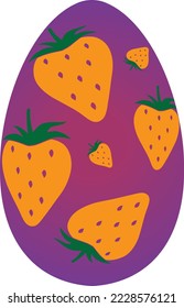 Easter egg, pink yellow easter design on white background