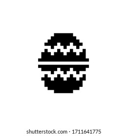 Huevo de Pascua. Icono de píxeles. Ilustración vectorial de celebración