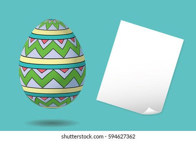 Easter egg and place for text