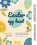 Easter egg poster or invitation template. Perfect for kids