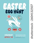 Easter egg poster or invitation template. Perfect for kids