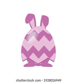
Icono plano de conejo morado de huevo de Pascua