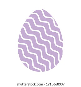 huevo de Pascua con un color púrpura y líneas blancas diseño de ilustraciones vectoriales