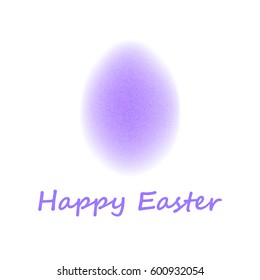 Easter egg purple. Happy Easter. Christ Is Risen. violet stipple effect. white background. vector illustration