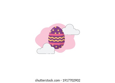 Easter Egg Purple Line Cloud Icon