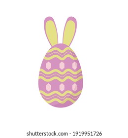 easter egg purple and yellow flat icon design