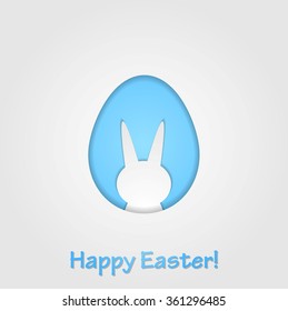 Easter egg and rabbit abstract design. Vector illustration greeting card