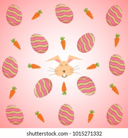 Easter egg and rabbit background,Vector illustration