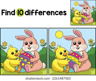  Easter Egg Rabbit And Chick Find The Differences