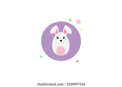 Easter Egg Rabbit Circle Bubble Icon