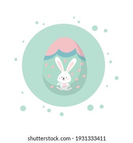 Easter Egg Rabbit Circle Bubbles Icon