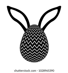 easter egg with rabbit ears decoration