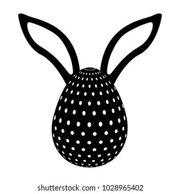 easter egg with rabbit ears decoration