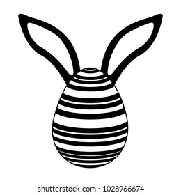 easter egg with rabbit ears decoration