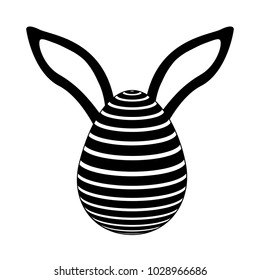 easter egg with rabbit ears decoration