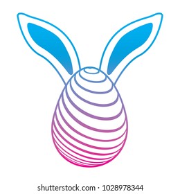 easter egg with rabbit ears decoration